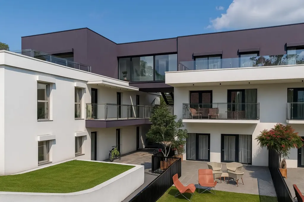 Vue aérienne - Modern Apartment with West-Facing Balcony in Feldkirchen