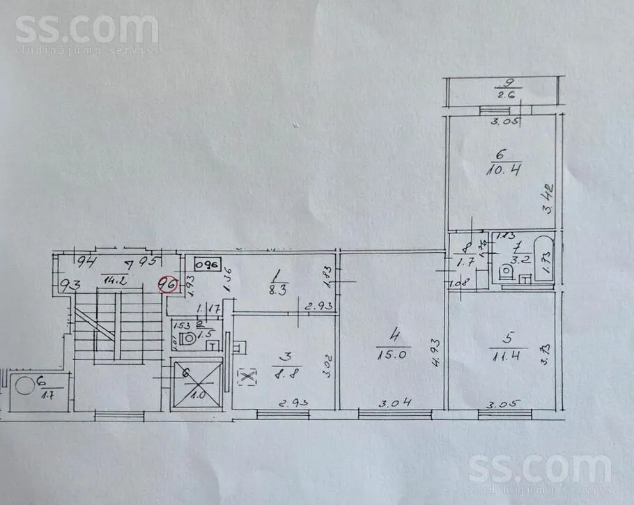 Plan - Bright Three-Bedroom Flat in Pļavnieki, Riga