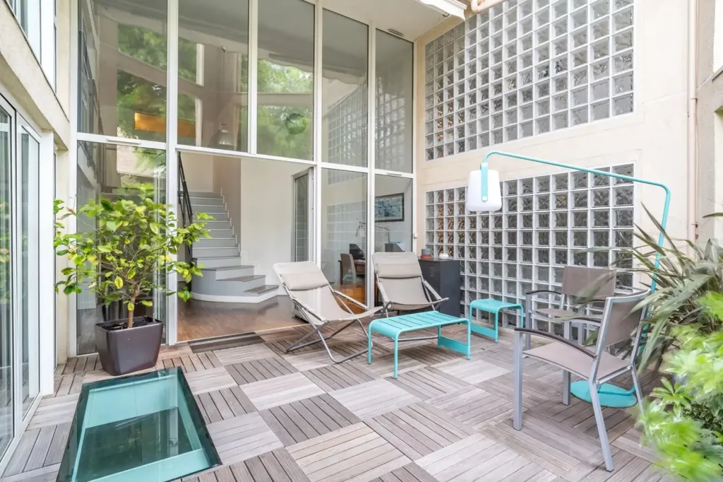 Terrasse - Loft avec Jardin Privé au Quartier des Philosophes à Asnières