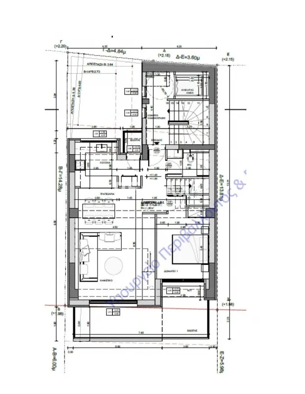 Plan - Under-Construction Penthouse with Western View in Kallithea