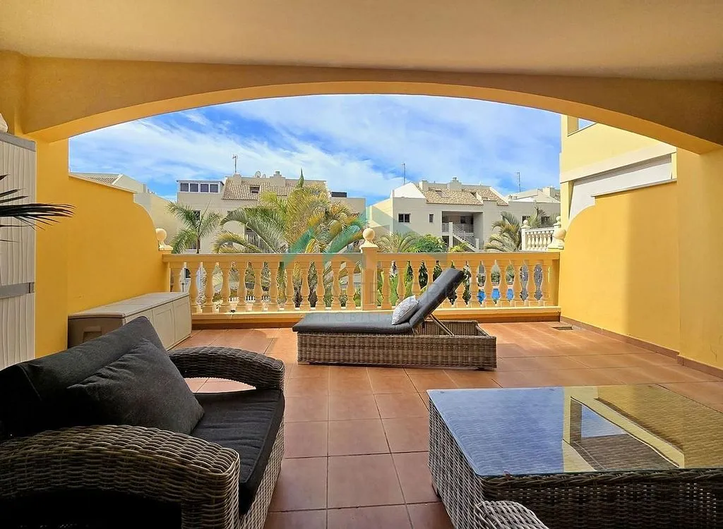 Terrace - 1-Bedroom Apartment with Pool in Palm Mar