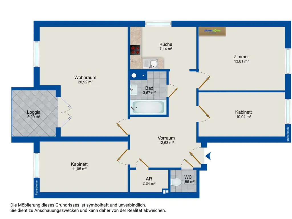 Planimetria - Charming 4-Bedroom Apartment with Loggia in Stockerau