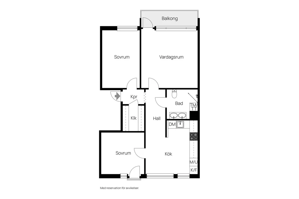 Planimetria - Fully Renovated Flat with Balcony in Borås