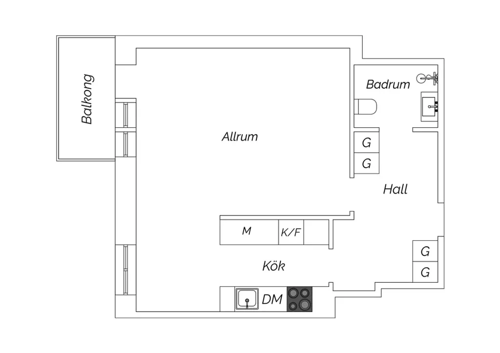 Plan - Renovated Flat with Balcony in Gubberoparken