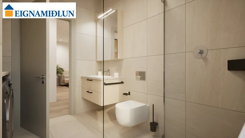Salles de bain - 5-Bed Apartment with Balcony in Álftanes