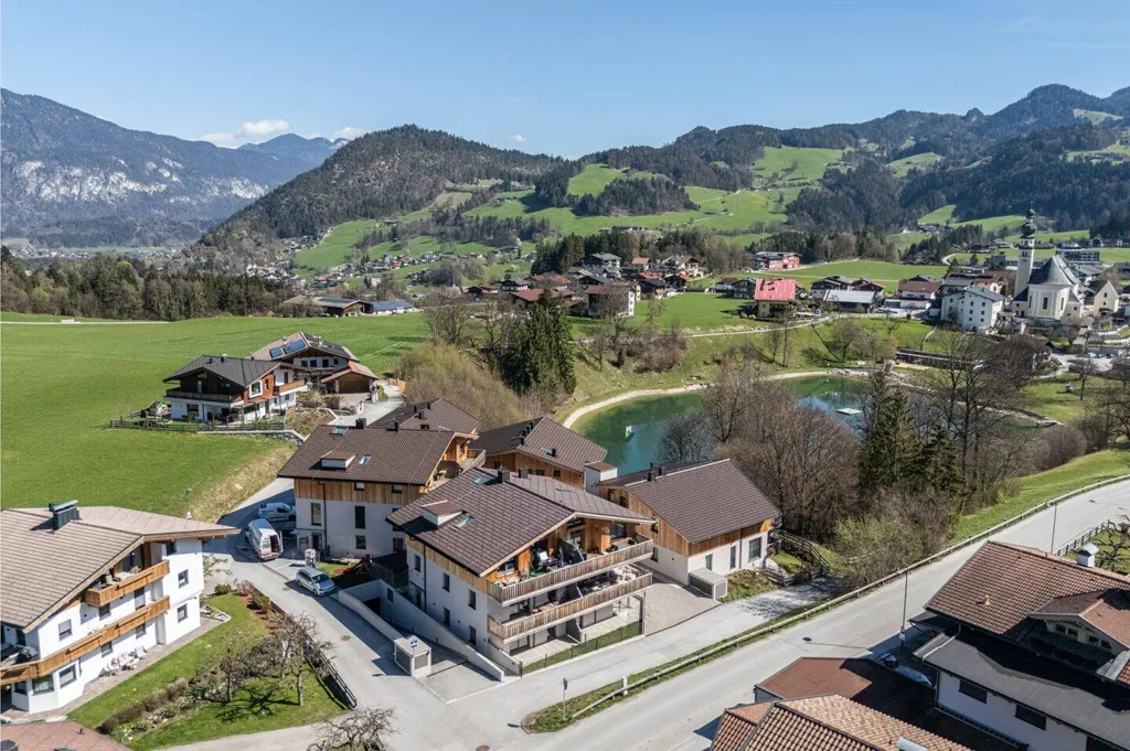 Vue aérienne - Modern Apartment with Private Garden in Alpbachtal