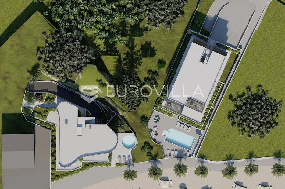 Vista aerea - Modern Apartment with Terrace in Trogir