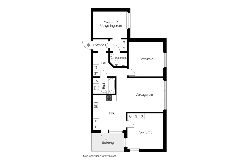 Plaan - 4th Floor Flat with Sunny Balcony in Gribbylunds Torg