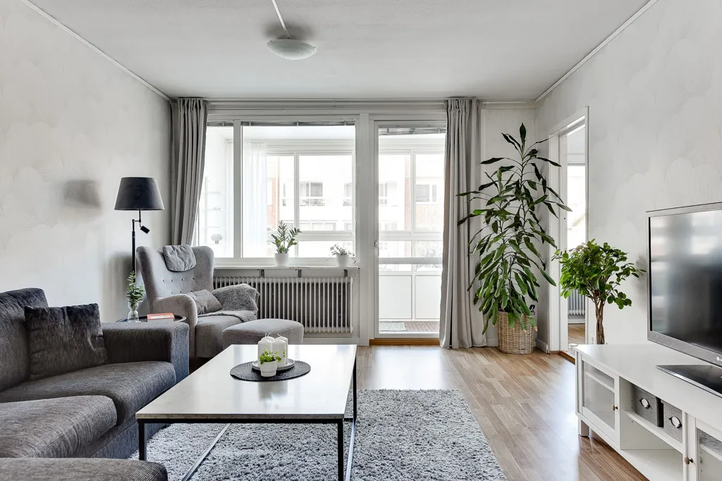 Living Room - Three-Bedroom Apartment with West-Facing Balcony in Umeå