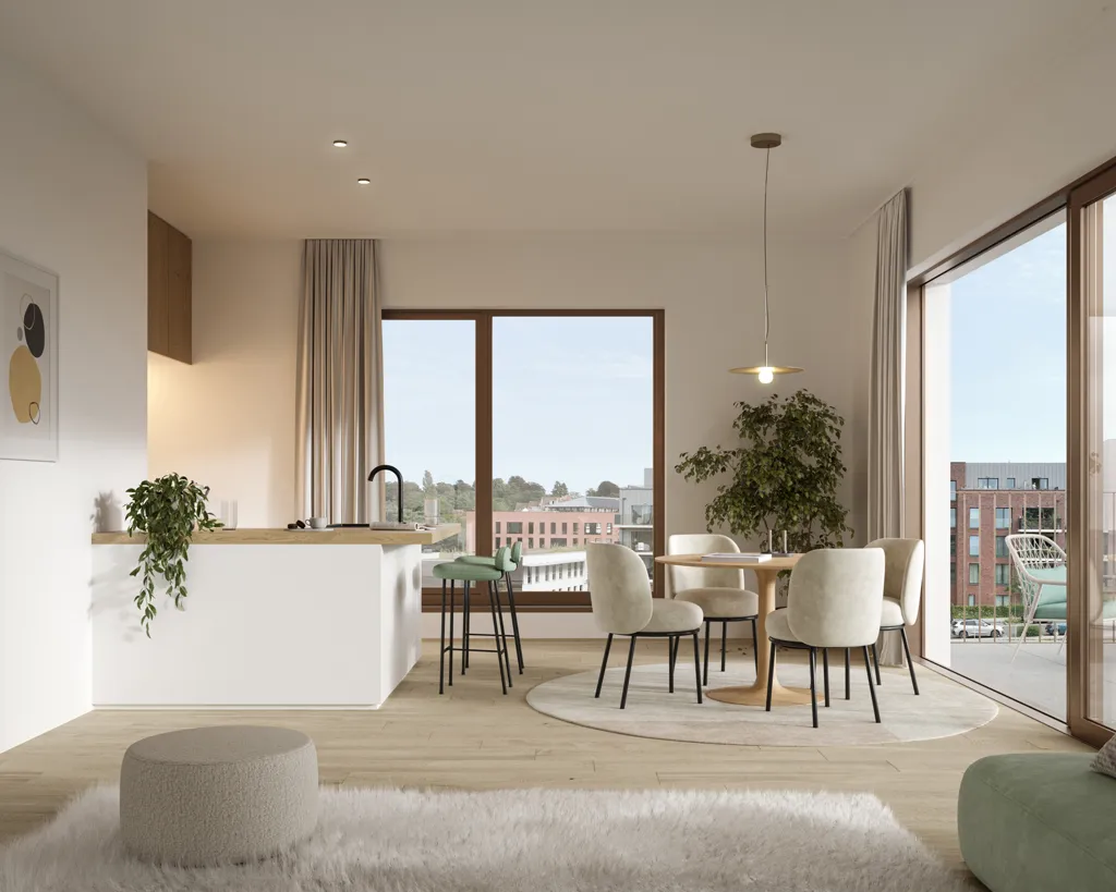 Séjour - Appartement 3 Chambres avec Volumes Généreux à Uccle