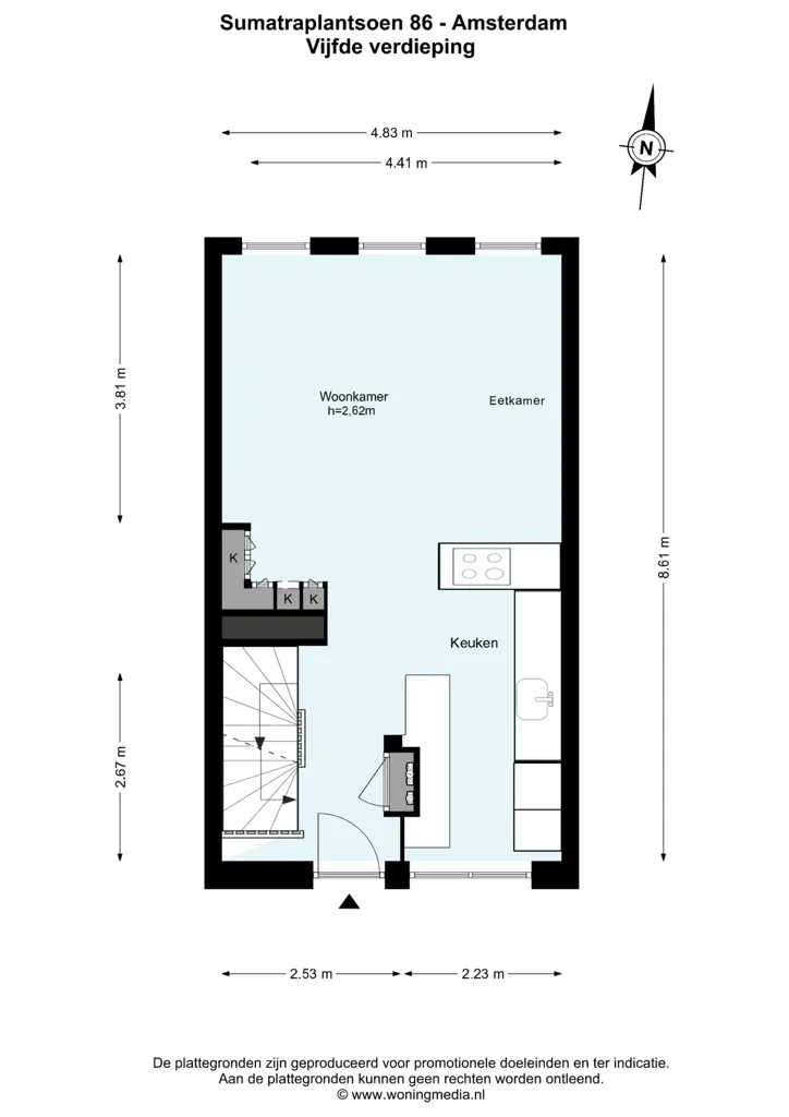 4-toaline korter asukohas Amsterdam