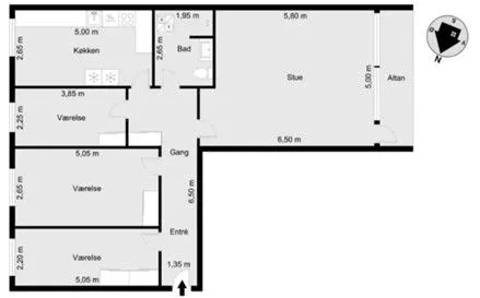 Plan - Modernised 4-Bed Flat with View in Herning