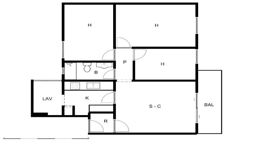 Plan - Family-orientated Flat with Balcony in Mataró