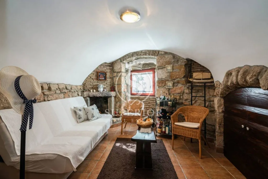 Living Room - Rustic Apartment with Terrace in Baška