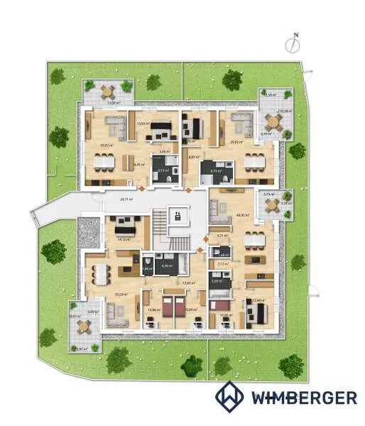 Grundriss - Eigentumswohnung mit Garten in ruhiger Siedlung