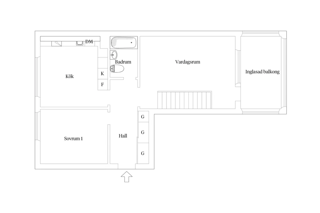 Plan - Etagelägenhet with Balcony in Borås