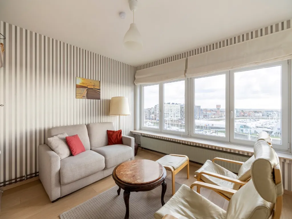 Living Room - Apartment with Harbour View in Blankenberge
