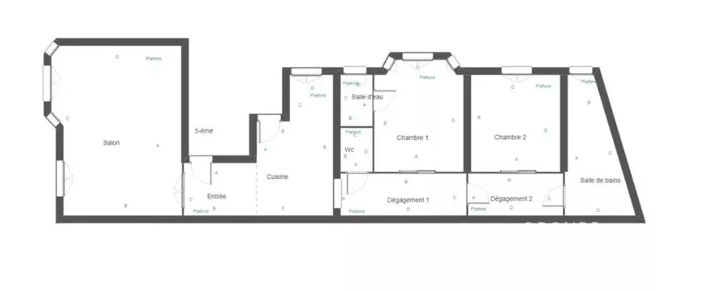 Plaan - Renovated Paris Apartment with Balcony