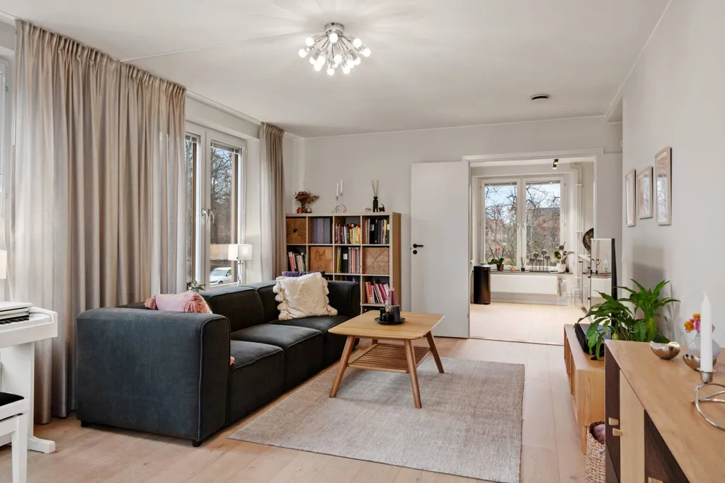 Séjour - Modern Flat with Slottspark View in Djursholm