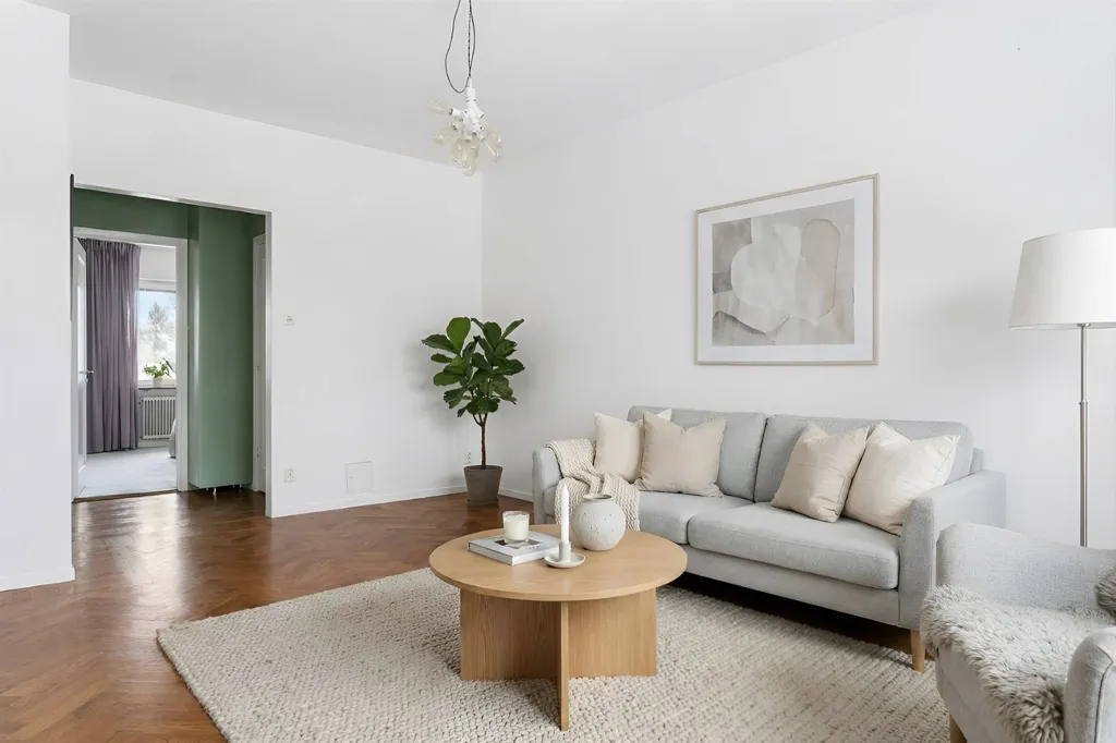 Séjour - 2-Bedroom Apartment with Two Balconies in Bromma