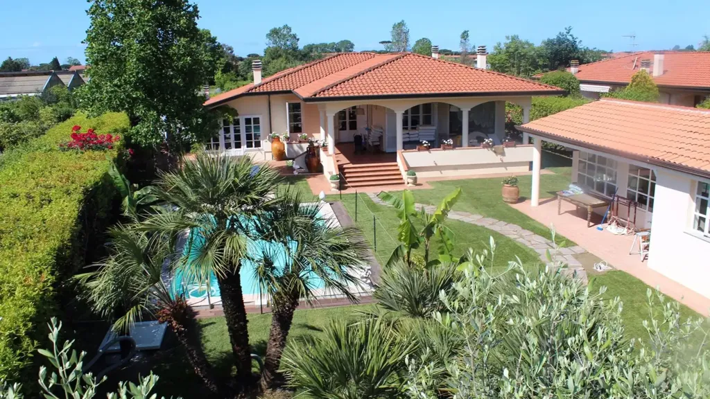 Aerial - Newly Built Villa with Pool near Camaiore