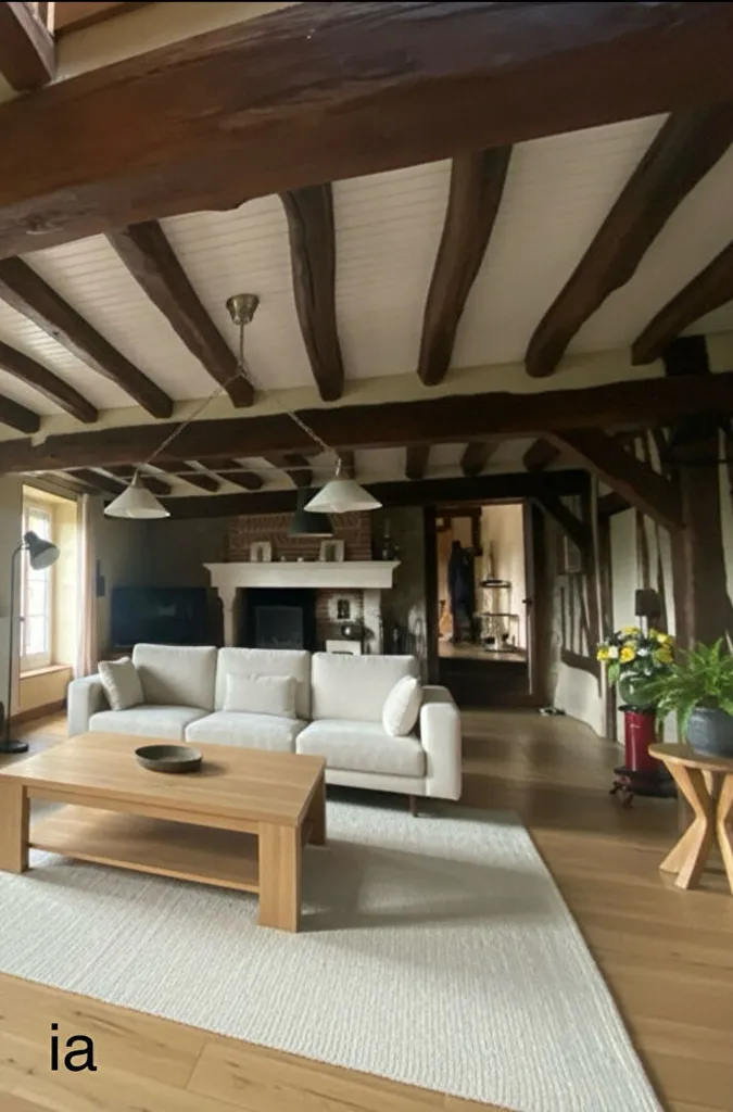 Séjour - Longère de Caractère avec Terrasses à Saint Denis en Val