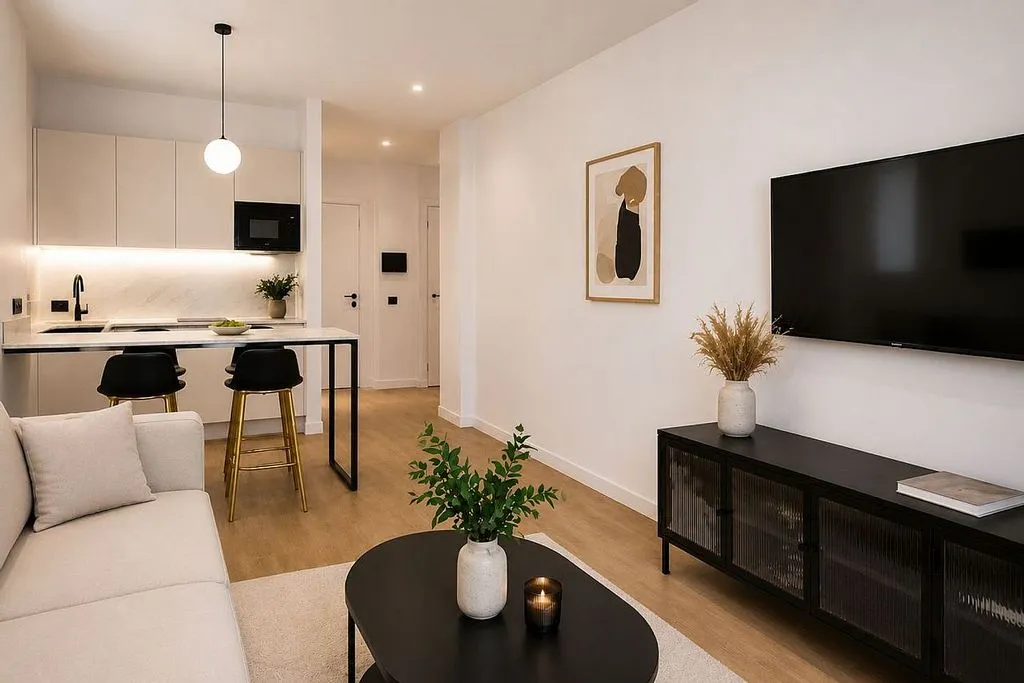 Séjour - New 1-Bedroom Flat with Lift in Benimamet