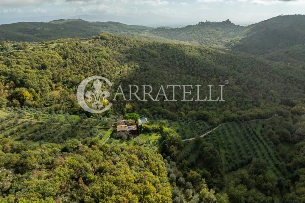Vue aérienne - Luxury Villa with Panoramic Pool in Laterina