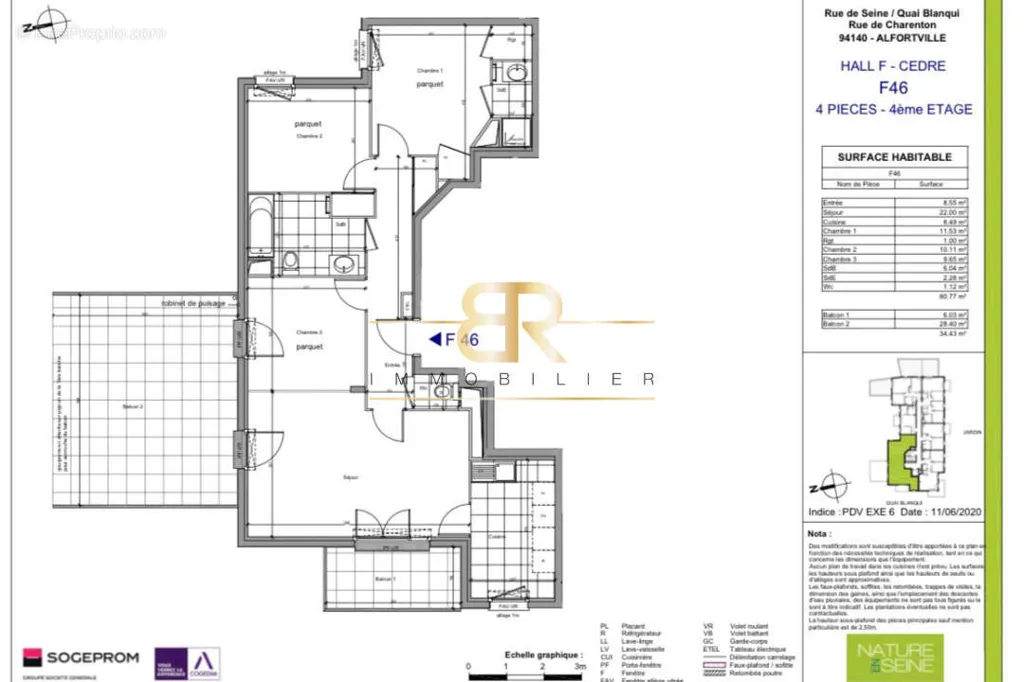 Appartement Traversant avec Vue Seine à Maisons-Alfort