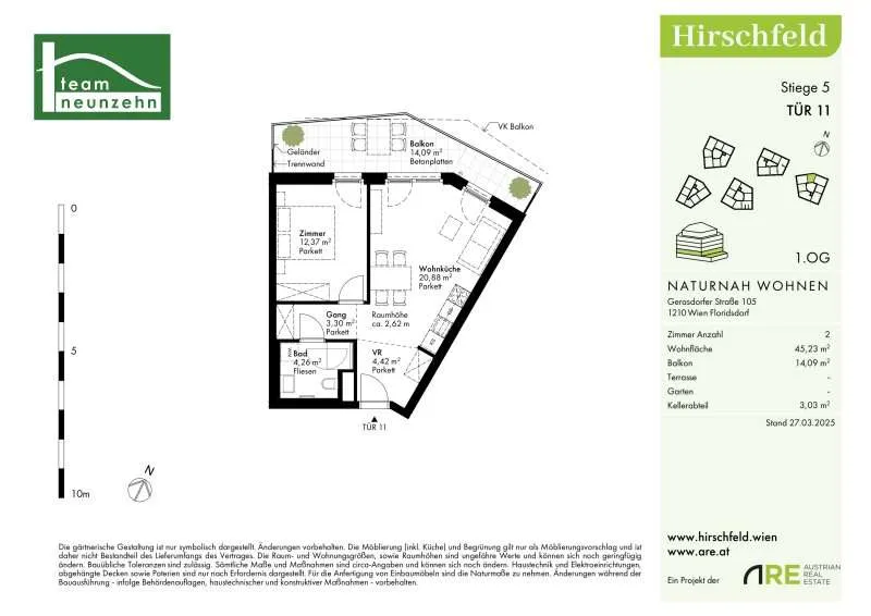 Plaan - Modern Apartment with Garden in Hirschfeld