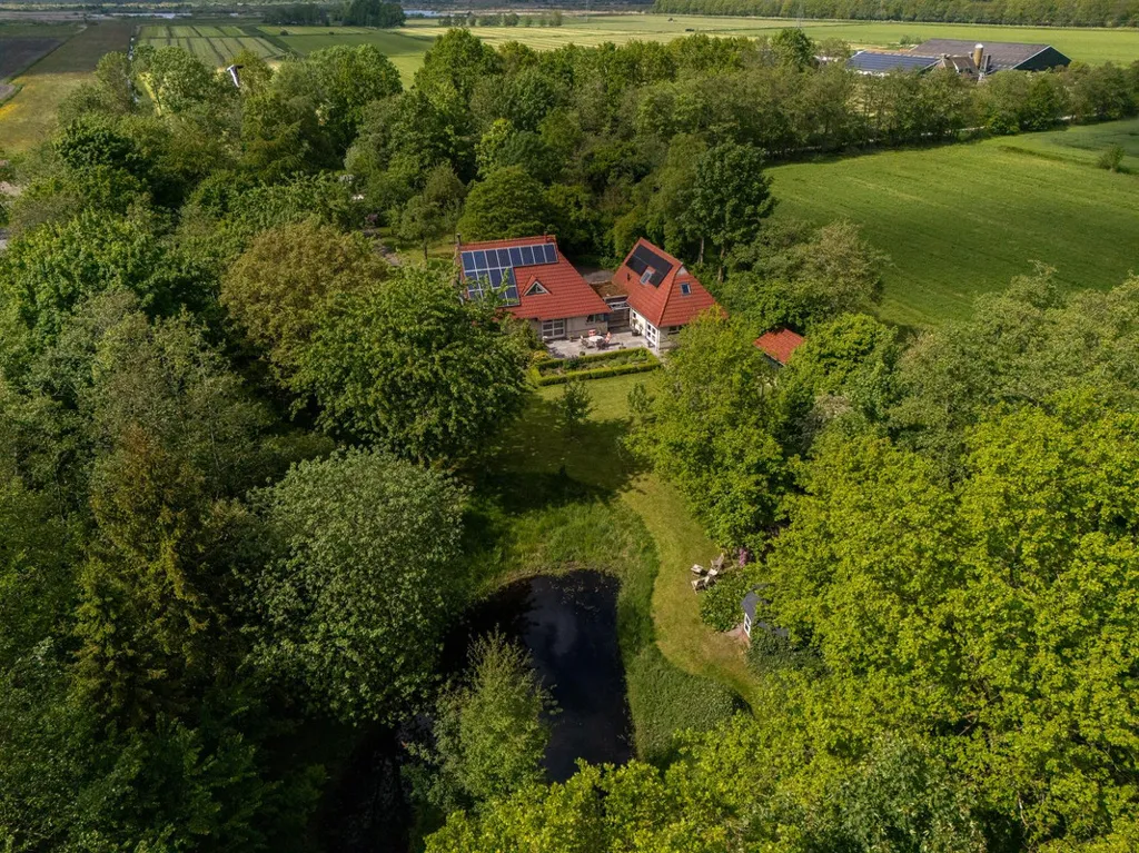 Vue aérienne - Spacious Detached House with Sauna in Feanwâlden