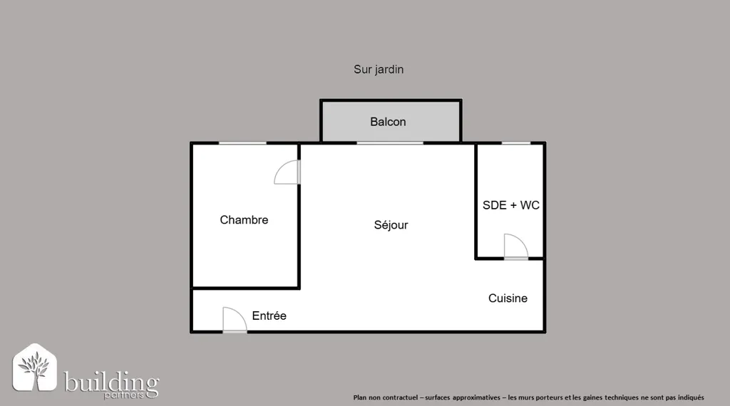 Planimetria - 2-Bedroom Apartment with Balcony in Levallois-Perret