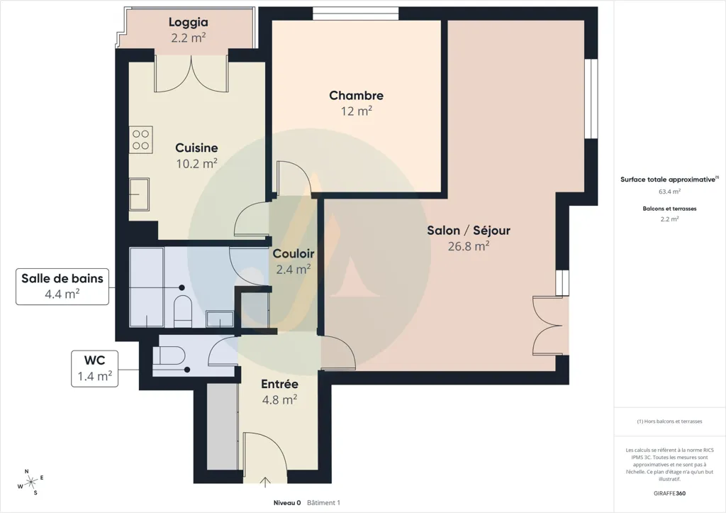 Plaan - Bright T2 Apartment with Garage in Nevers