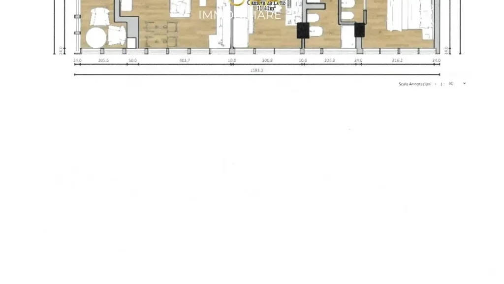 Plaan - Rearranged Apartment with River View in Florence
