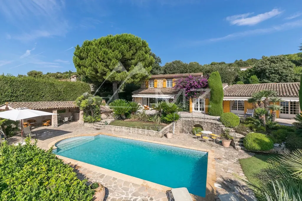 Vue aérienne - Villa Provençale avec Vue Panoramique à Saint-Paul de Vence