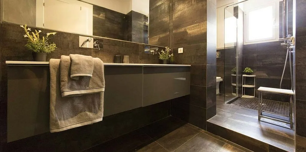 Salles de bain - Furnished Flat with Terrace in Tirso de Molina Square