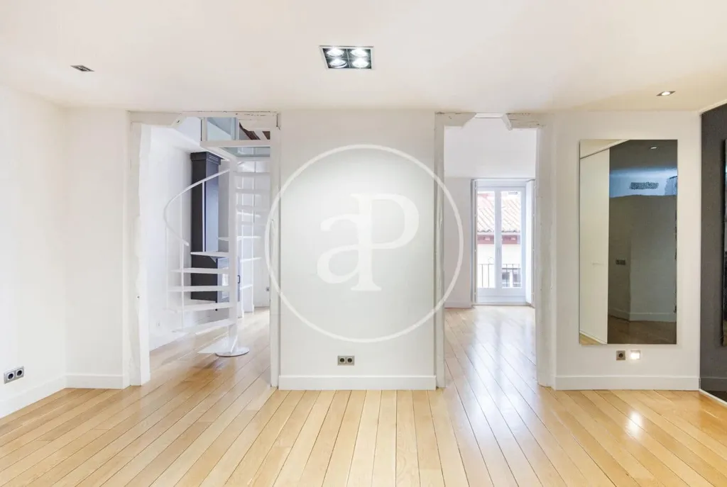 Living Room - Modern Apartment with Balcony Views in Madrid Centre
