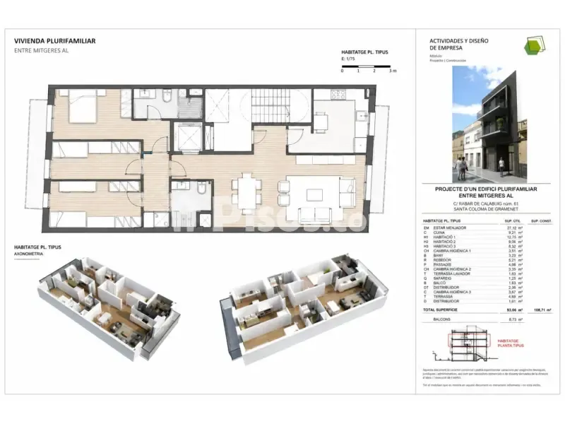 Planimetria - New Flat with Balconies in Santa Coloma de Gramenet