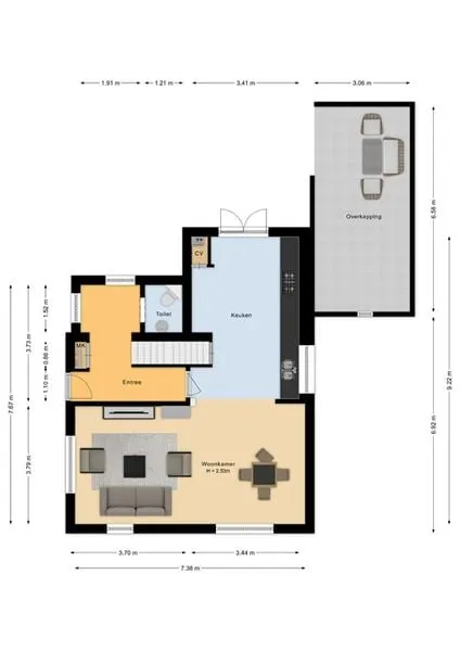 Floor Plan - Detached House with Private Garden in Yerseke
