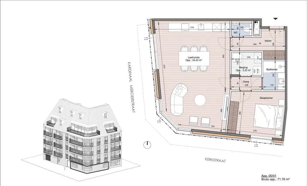 Plan - Appartement Luminosité Centrale à Heist