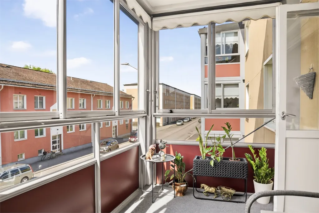 Balcony - Two-Bedroom Flat with Glazed Balcony in Oxelösund