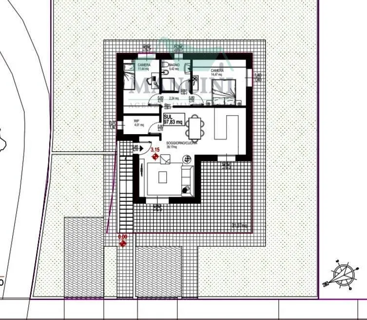 Plan - Independent House with Garden in Jesi