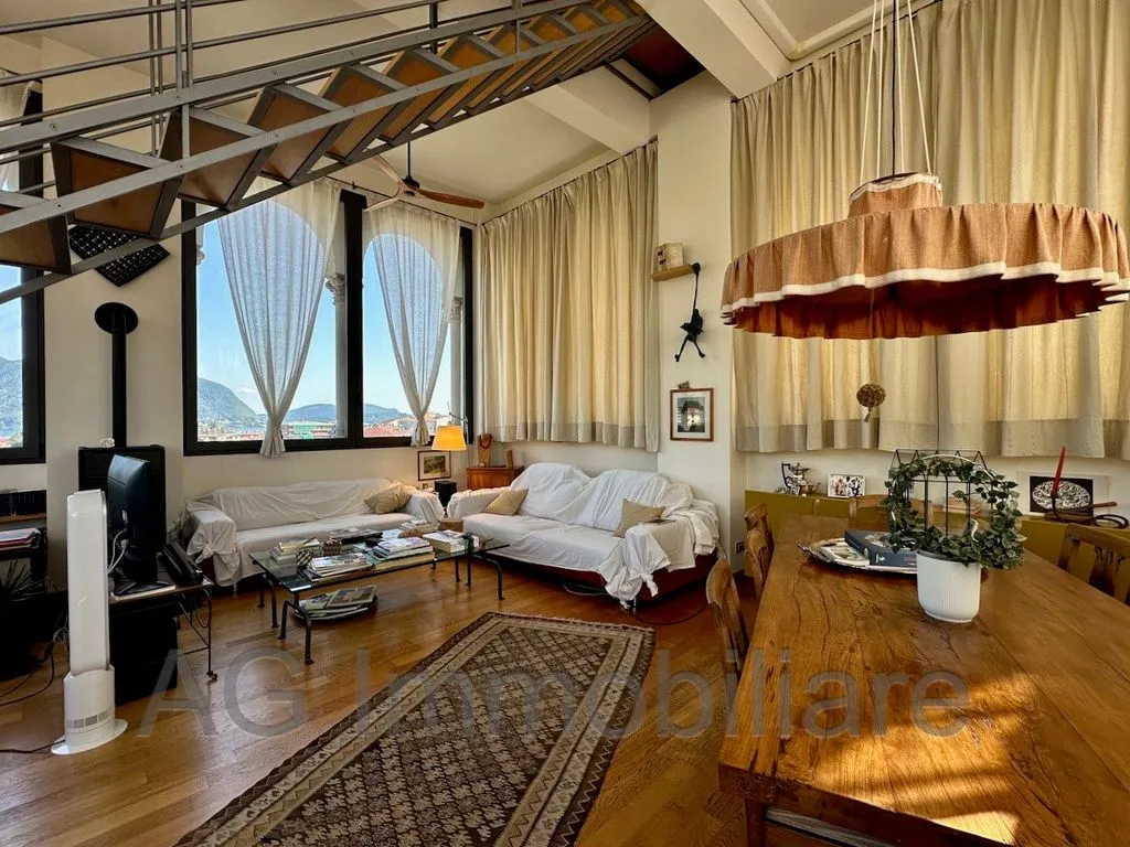 Living Room - Rear-Converted Attico with Balcony in Verbania