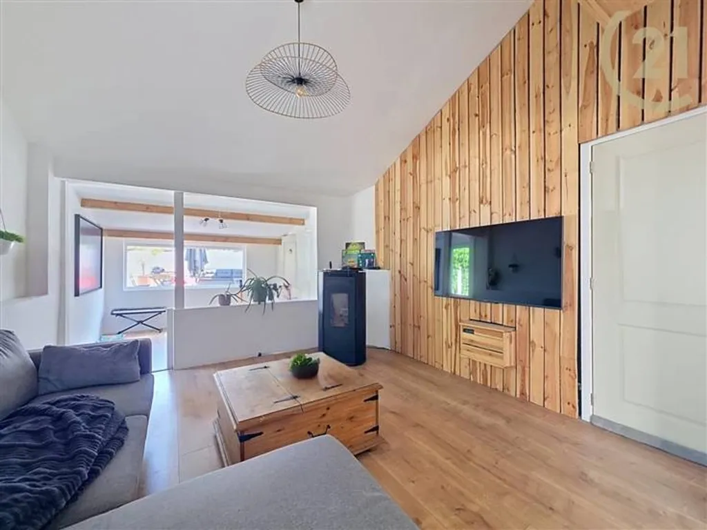 Living Room - Renovated 3-Faced House with Terrace in Genappe