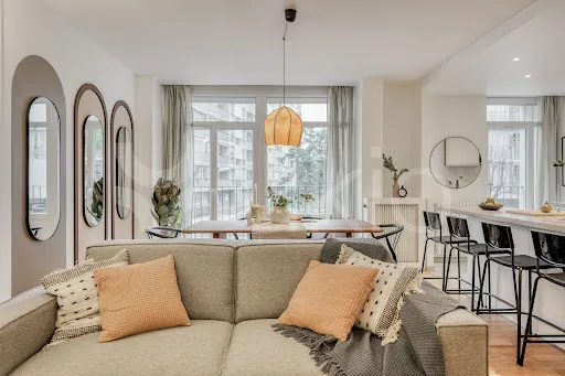 Séjour - Appartement de Luxe Meublé avec Ascenseur à Paris 15e