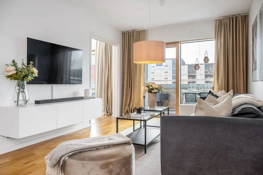 Séjour - Modern Flat with South-Facing Balcony in Norrköping