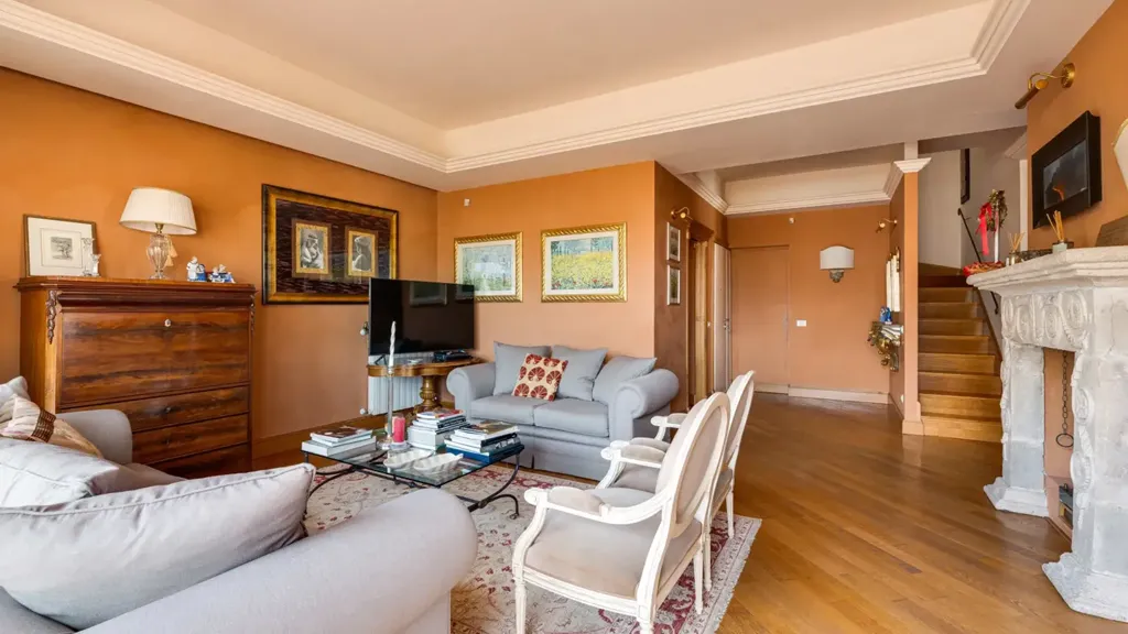 Séjour - Penthouse with Terraces in Rome