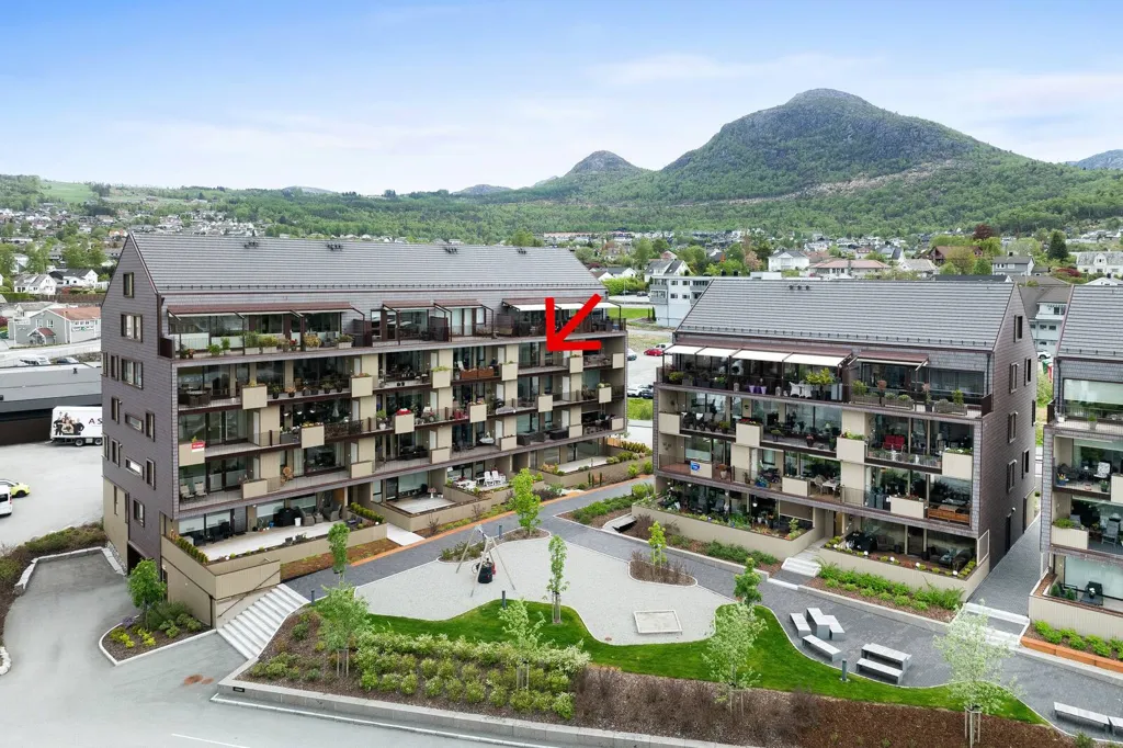 Vue aérienne - Apartment with Balcony in Jørpeland Centre
