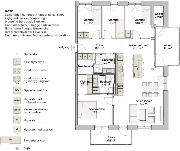 Planimetria - Apartment with Balcony in Bindesbøllhusene