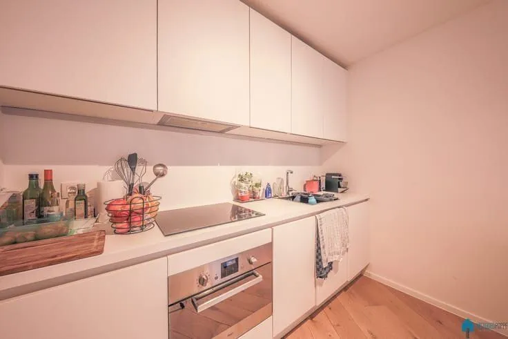 Cuisine - Studio avec Vue sur la Ville dans le Centre de Gand